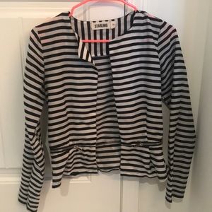 Striped chiffon lightweight blazer